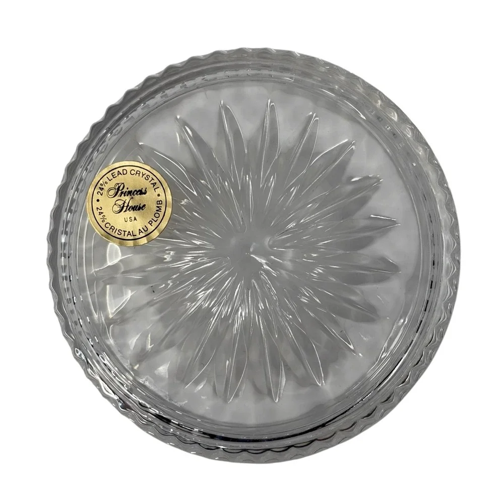 Vintage Princess House 876 Lead Crystal Coasters Set 6 Original Box USA 24% Lead